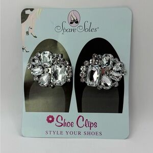 Spare Soles Rhinestone Crystal Shoe Buckle Clips – 2-Piece Bridal Set